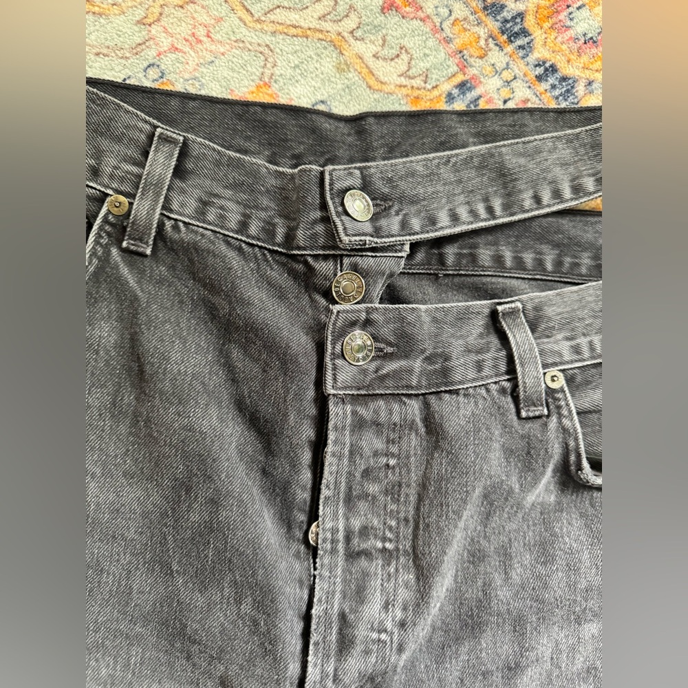 NWOT Agolde Broken Waistband Black Organic Cotton Denim Jeans Women's Size 33 - Picture 3 of 8